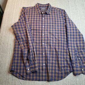 Bonobos Shirt Mens Large Blue Plaid Slim Fit Long Sleeve Button Front Casual